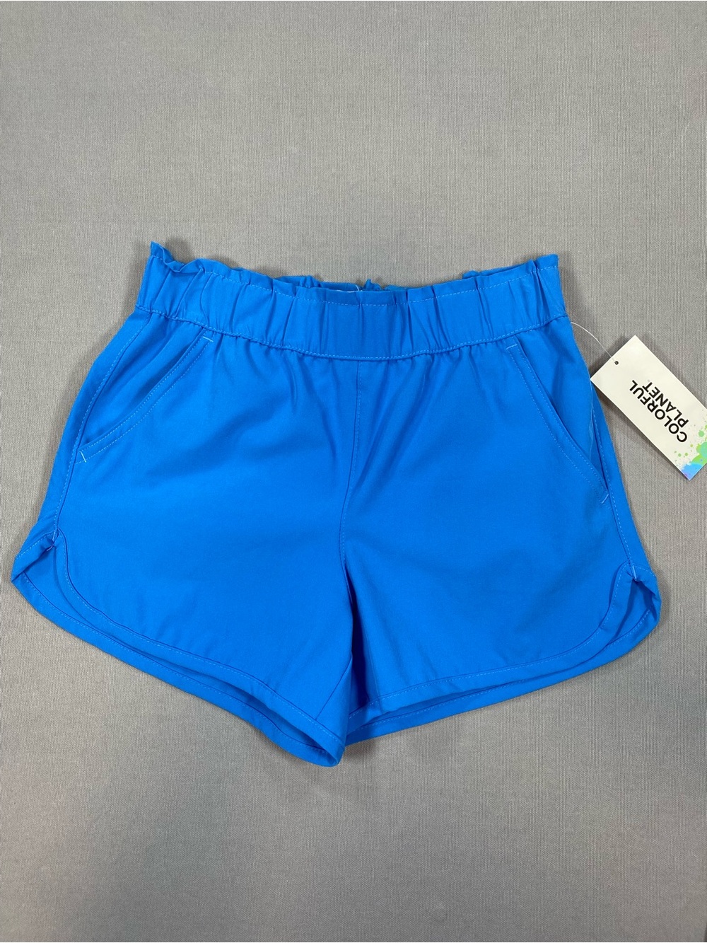 Colorful Planet Women’s Athletic Shorts — Bright Royal Blue Performance Fit